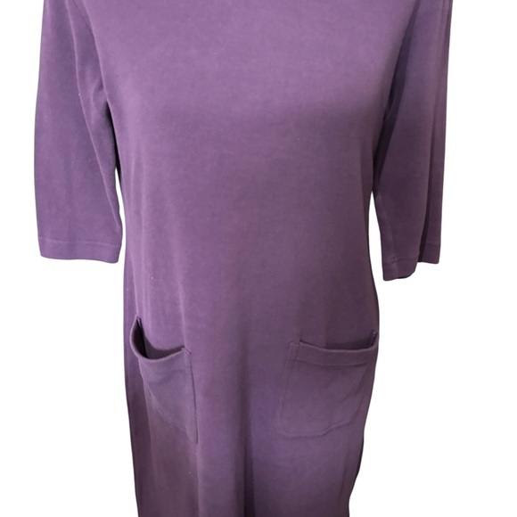 Hanna Andersson Women’s XS Midi Dress Purple Pockets Heavy Duty Cotton Blend USA - Picture 4 of 9